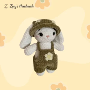 Cute Rabbit In Overalls With Brown Hat: Ideal For Any Special Occasion